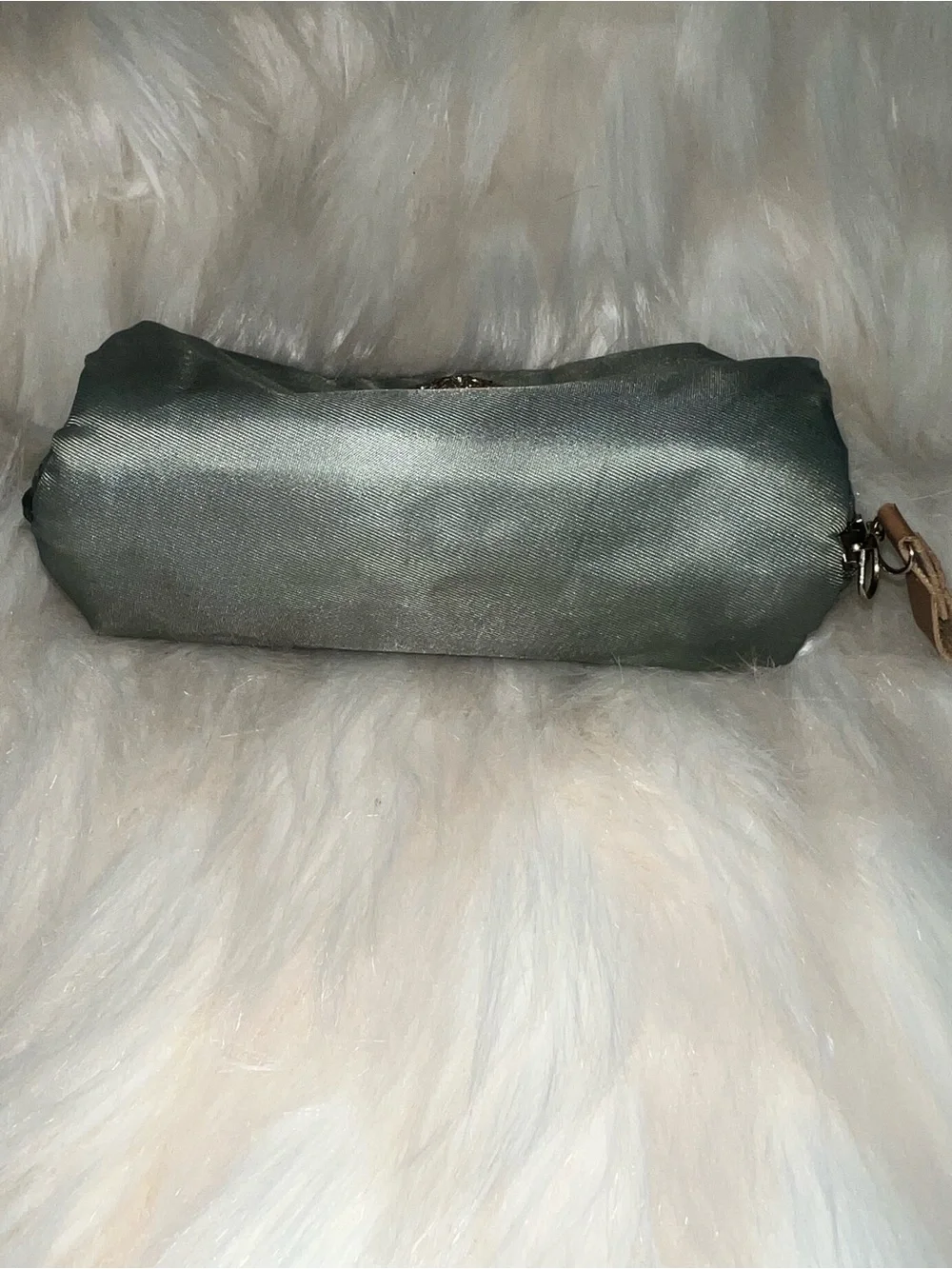 Jeweled Panther Cosmetic/Jewelry Bag Sage Green Zip Pouch